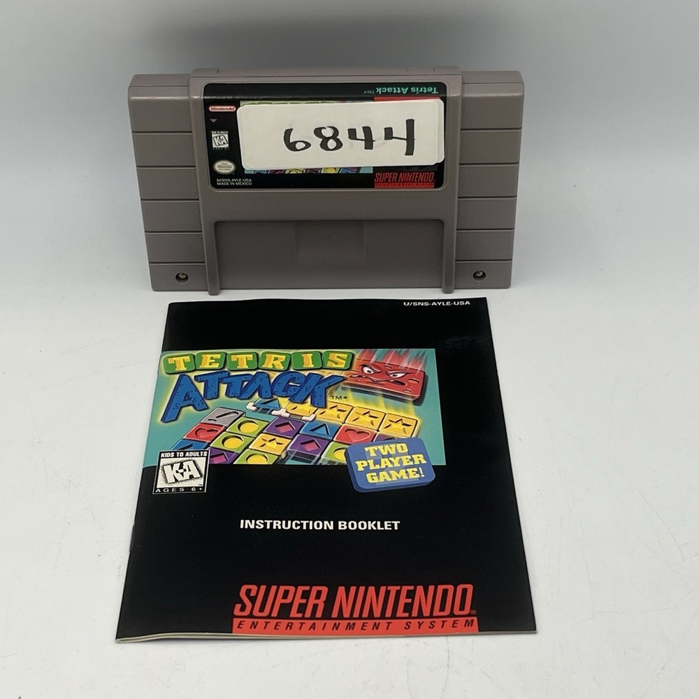 Tetris Attack (Super Nintendo‎ SNES, 1996) Cart And Manual Tested Authentic